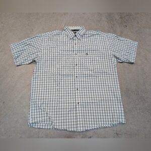 George Strait Wrangler Short Sleeve Button Up Men's XL-XXL? Check Green White